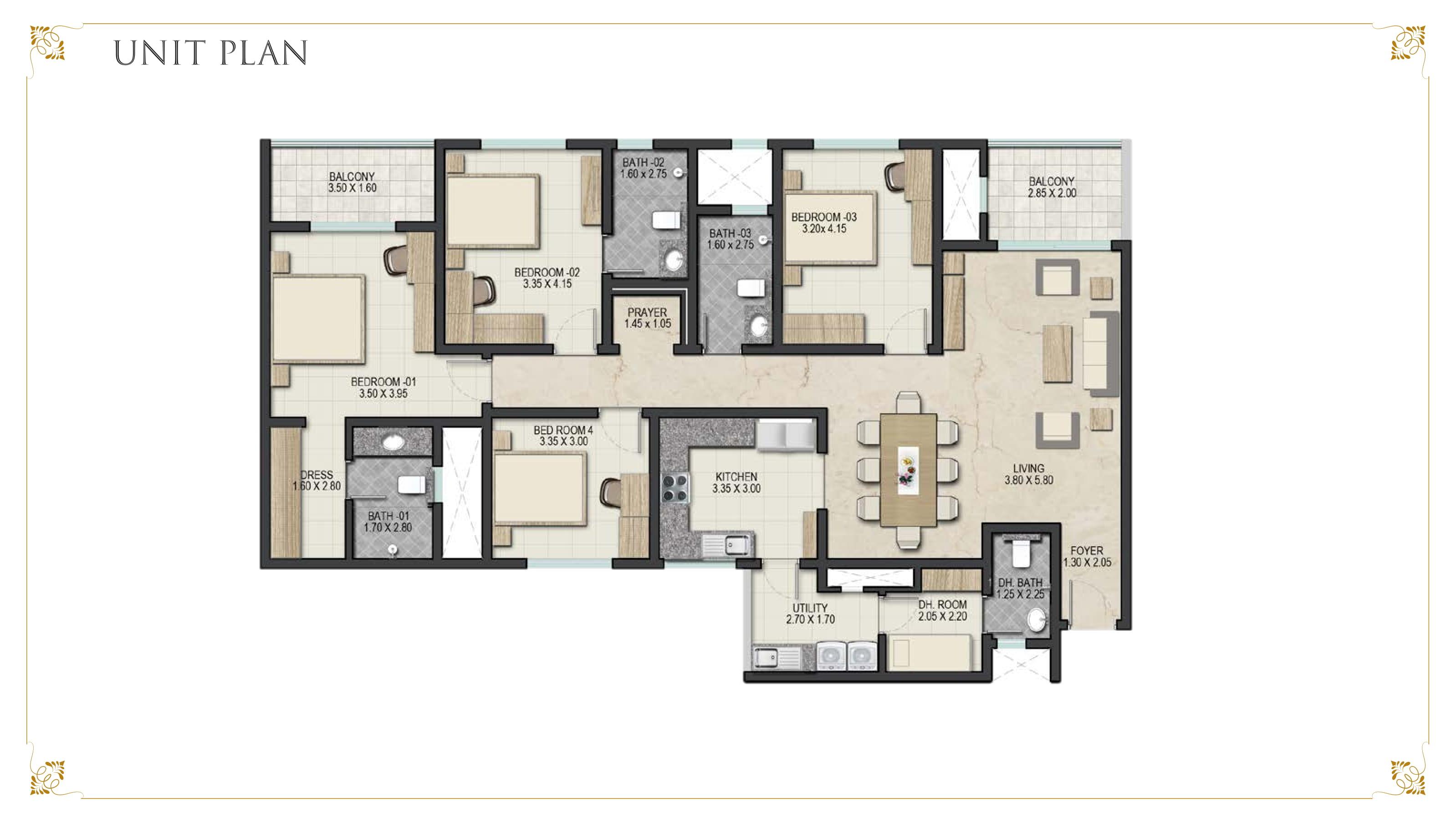 4 BHK Floor Plan
