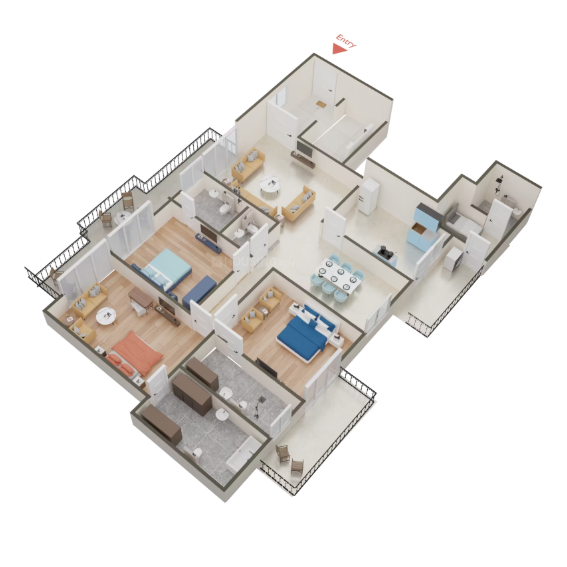 3 BHK Floor Plan