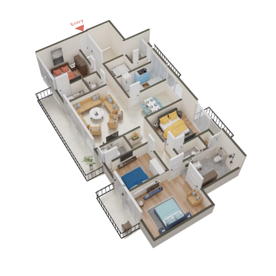 4 BHK Floor Plan