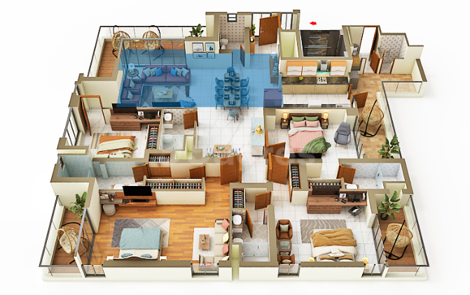 4 BHK Floor Plan