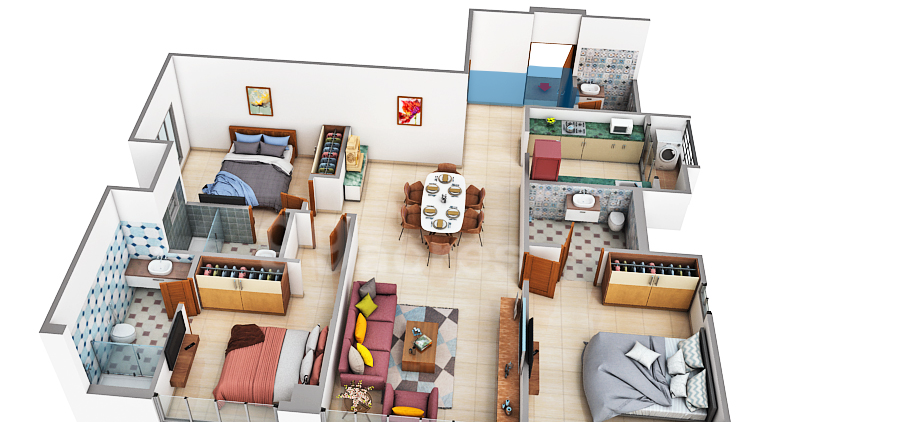 3 BHK Floor Plan