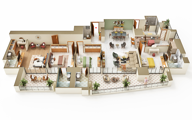 4 BHK Floor Plan