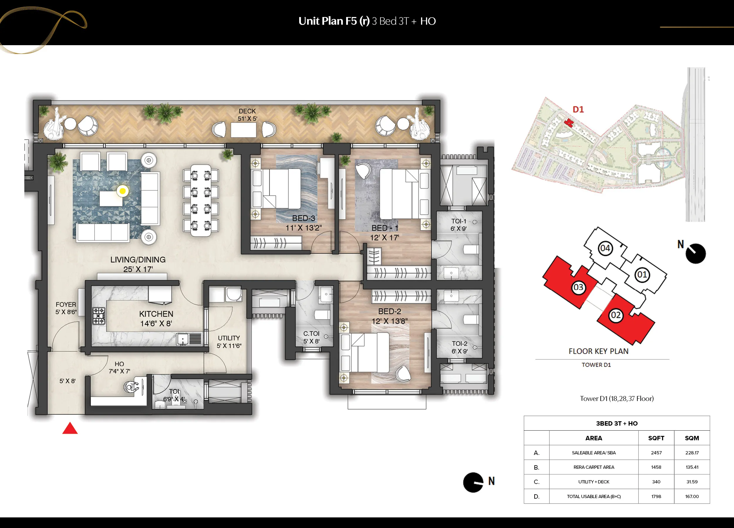 3 BHK Floor Plan