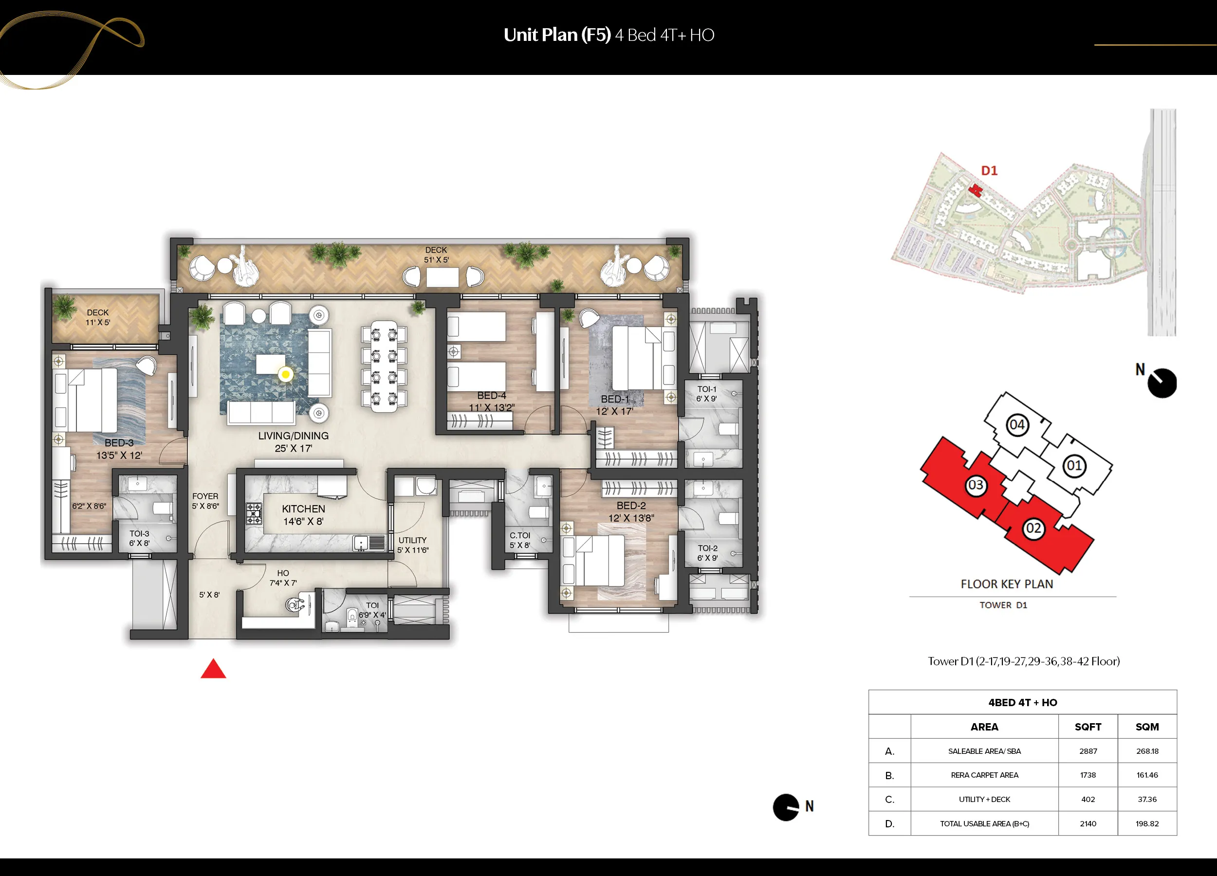 4 BHK Floor Plan