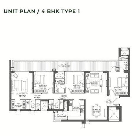 4 BHK Floor Plan