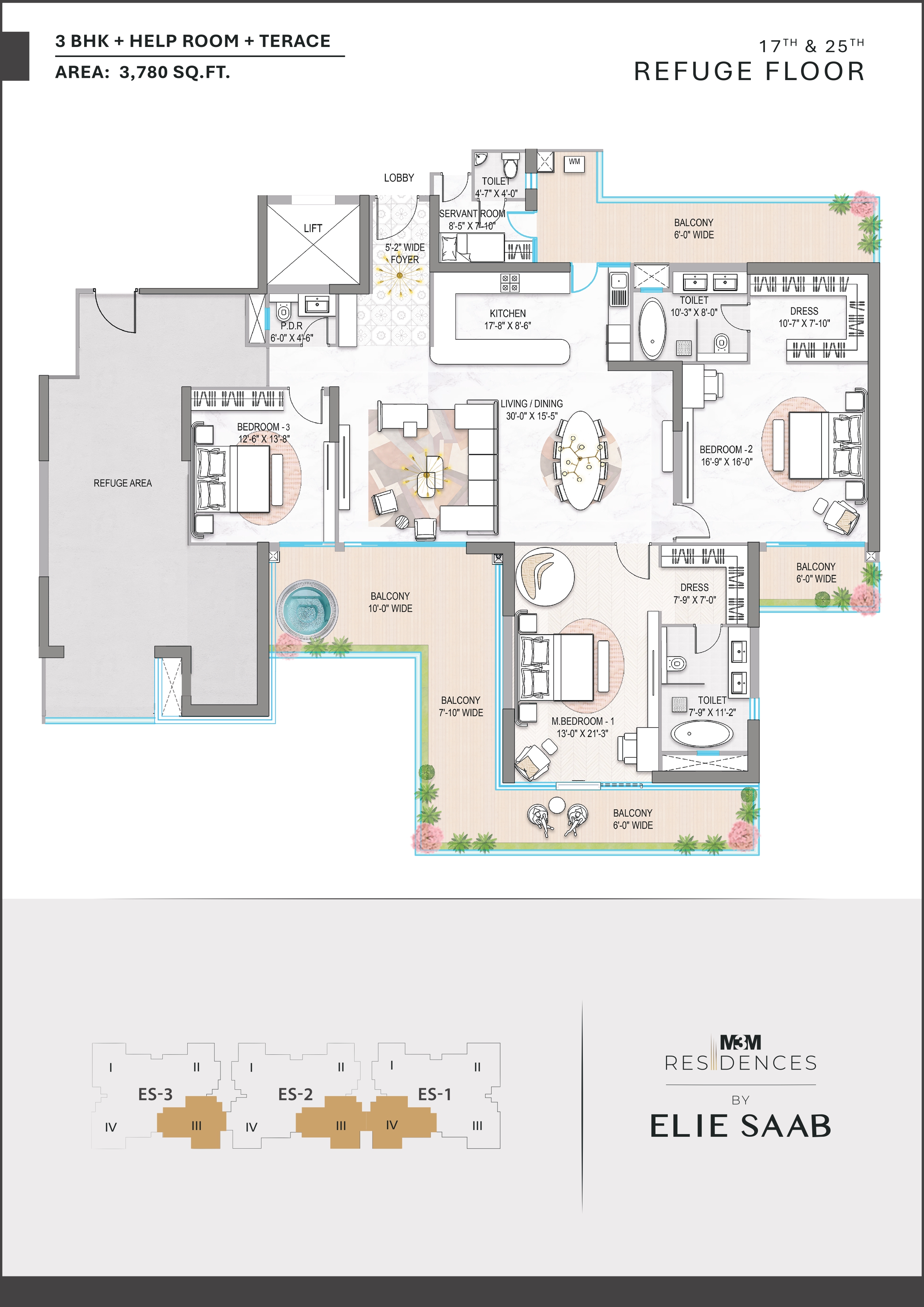 3 BHK Floor Plan