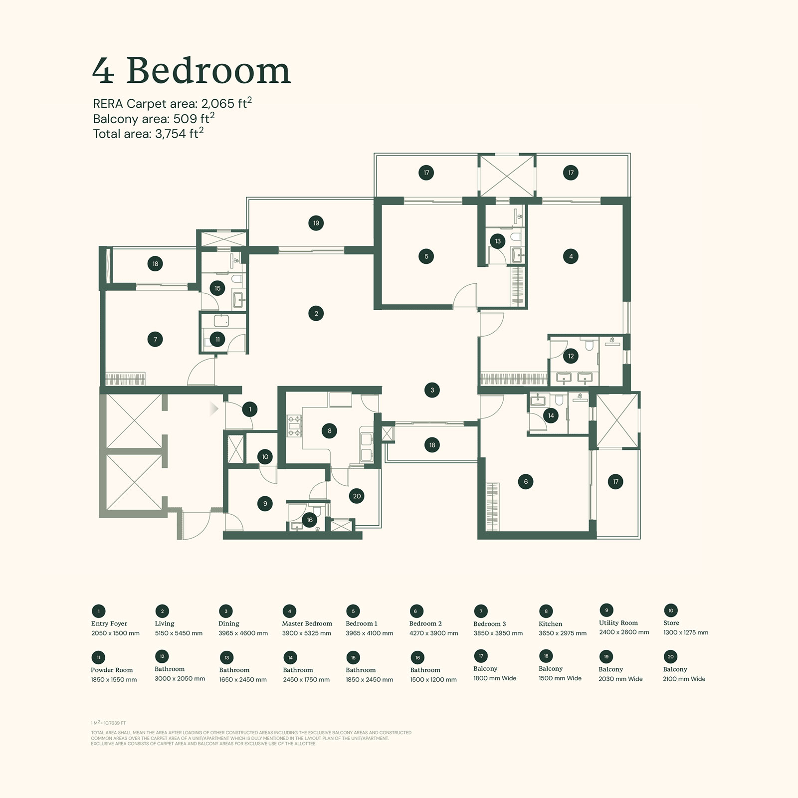 4 BHK Floor Plan
