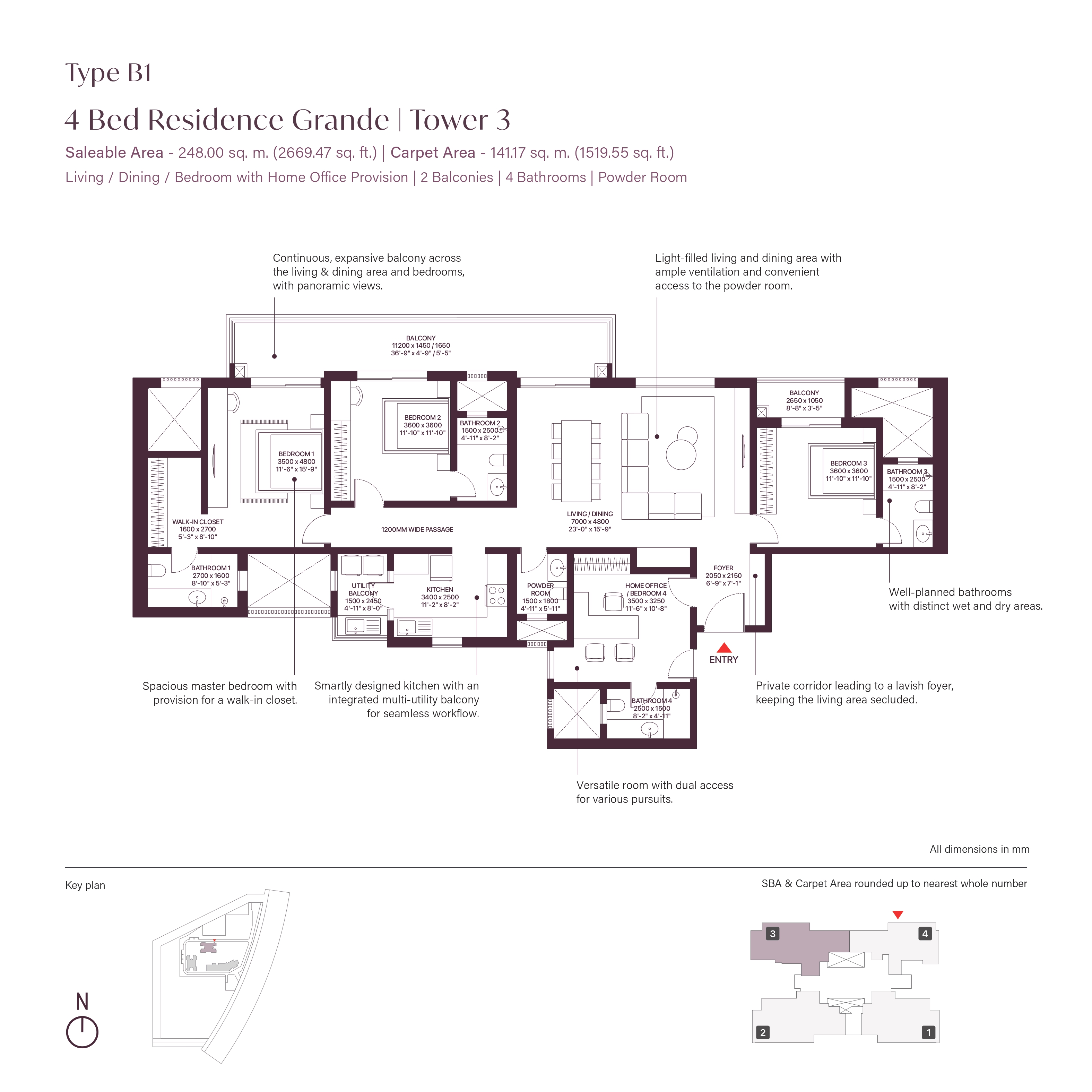 4 BHK Floor Plan