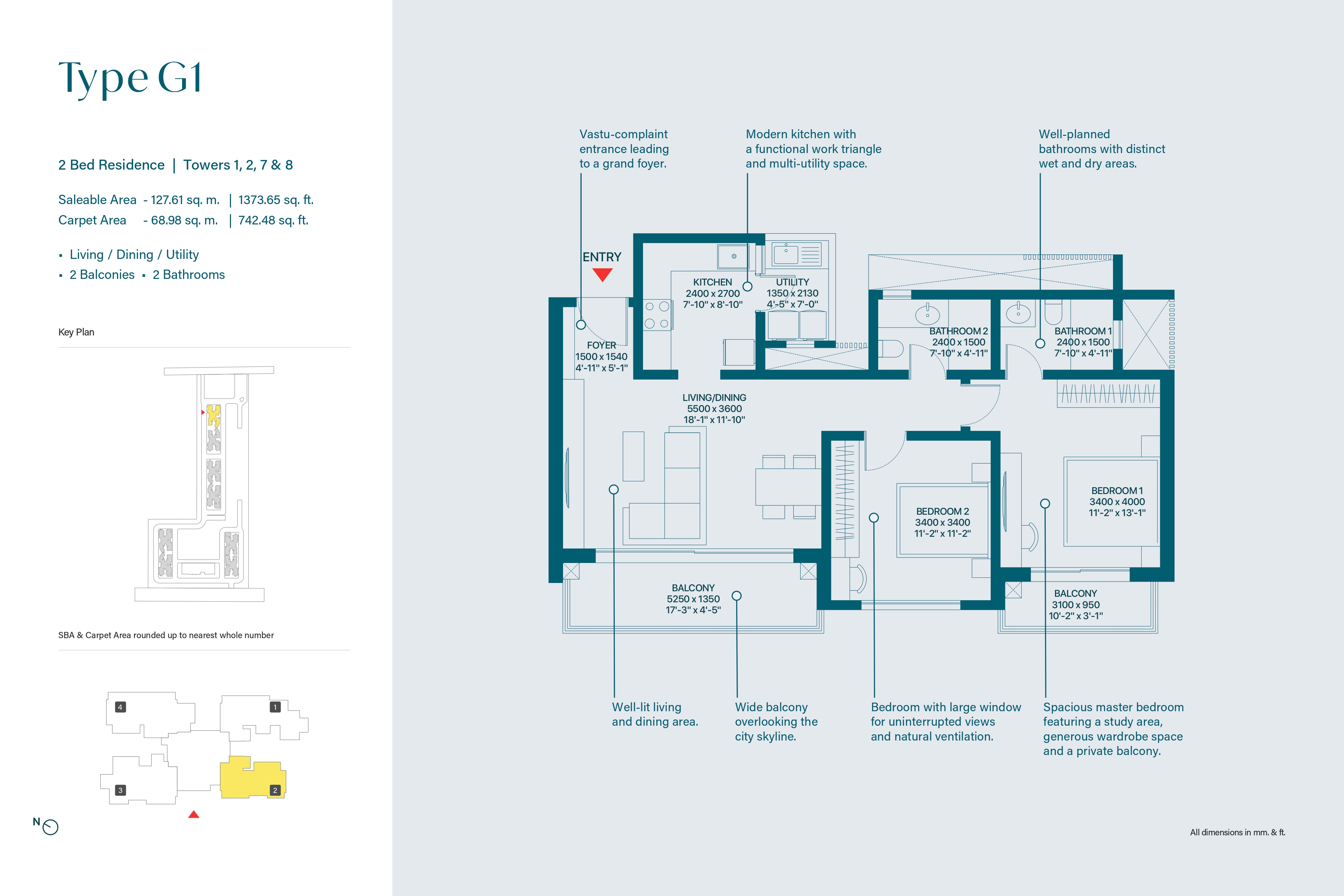 2 BHK Floor Plan