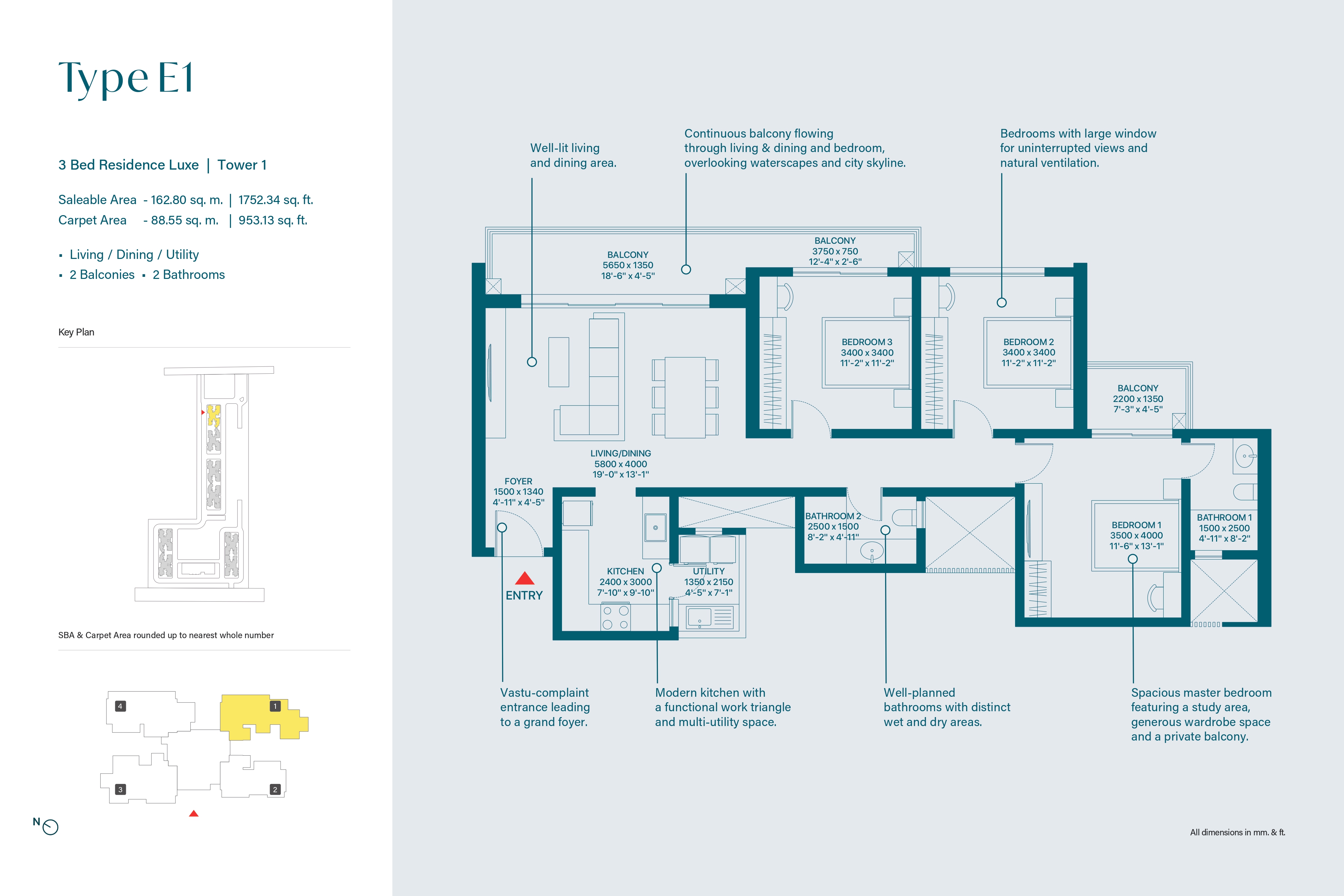 3 BHK Floor Plan