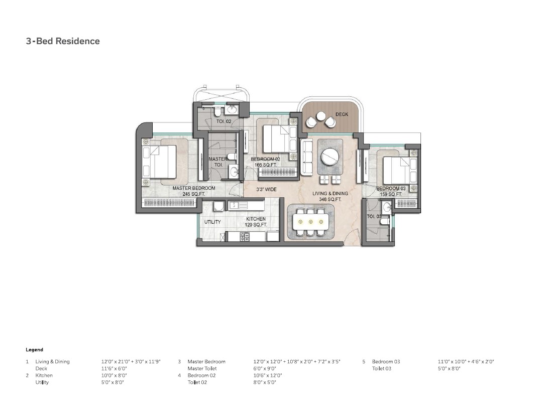 3 BHK Floor Plan