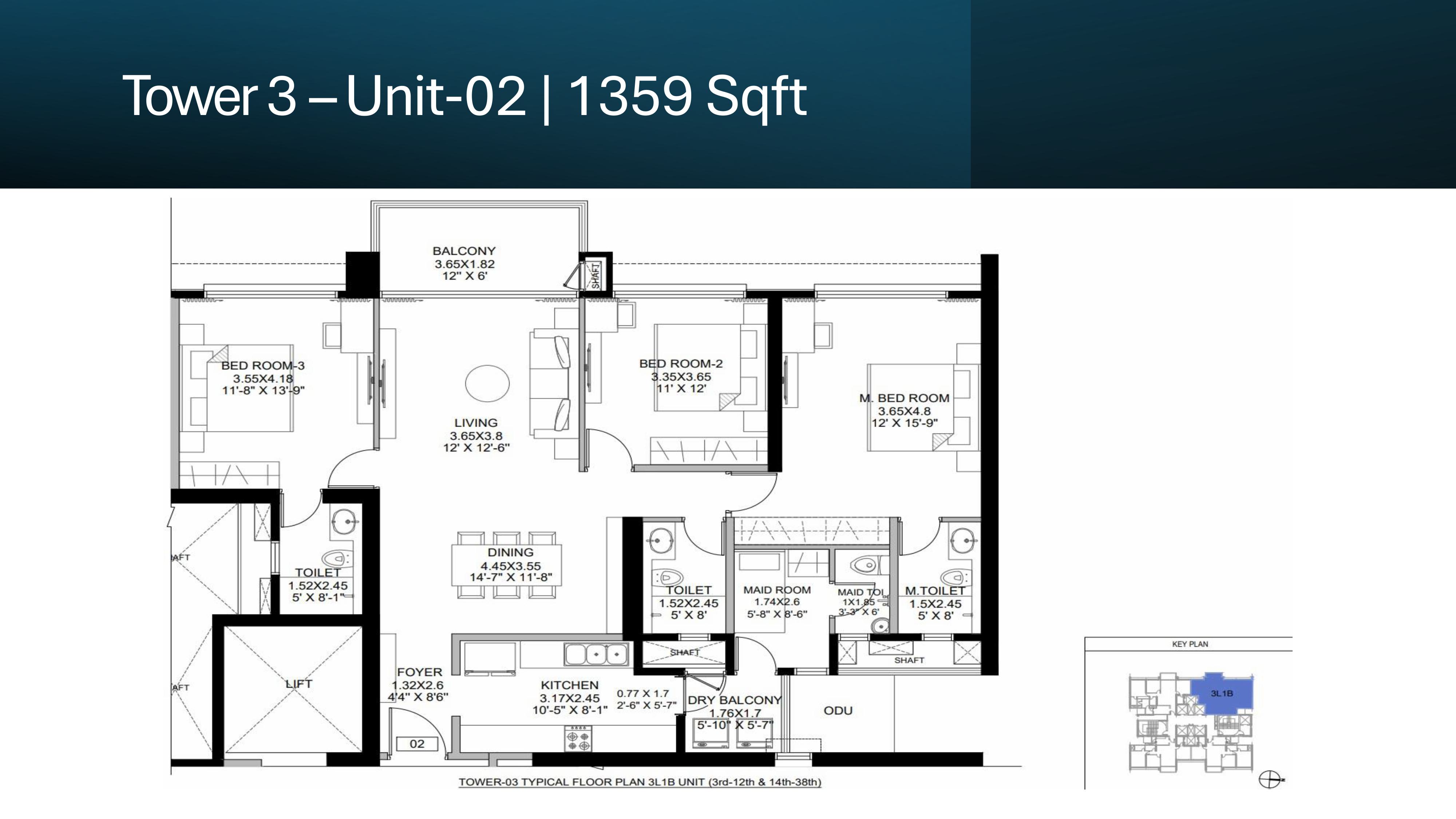 3 BHK (XL) Floor Plan