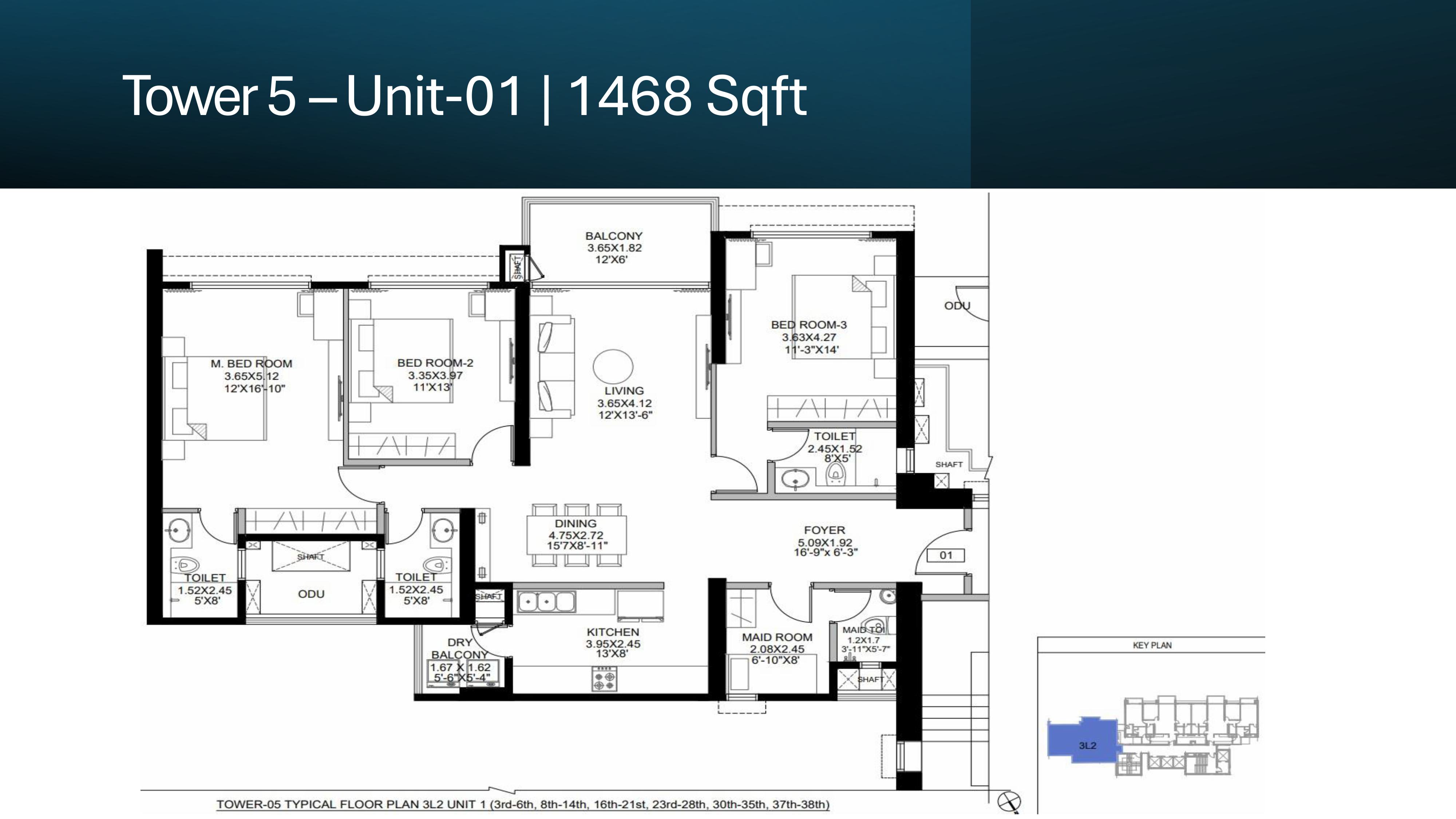 3 BHK (LUX) Floor Plan