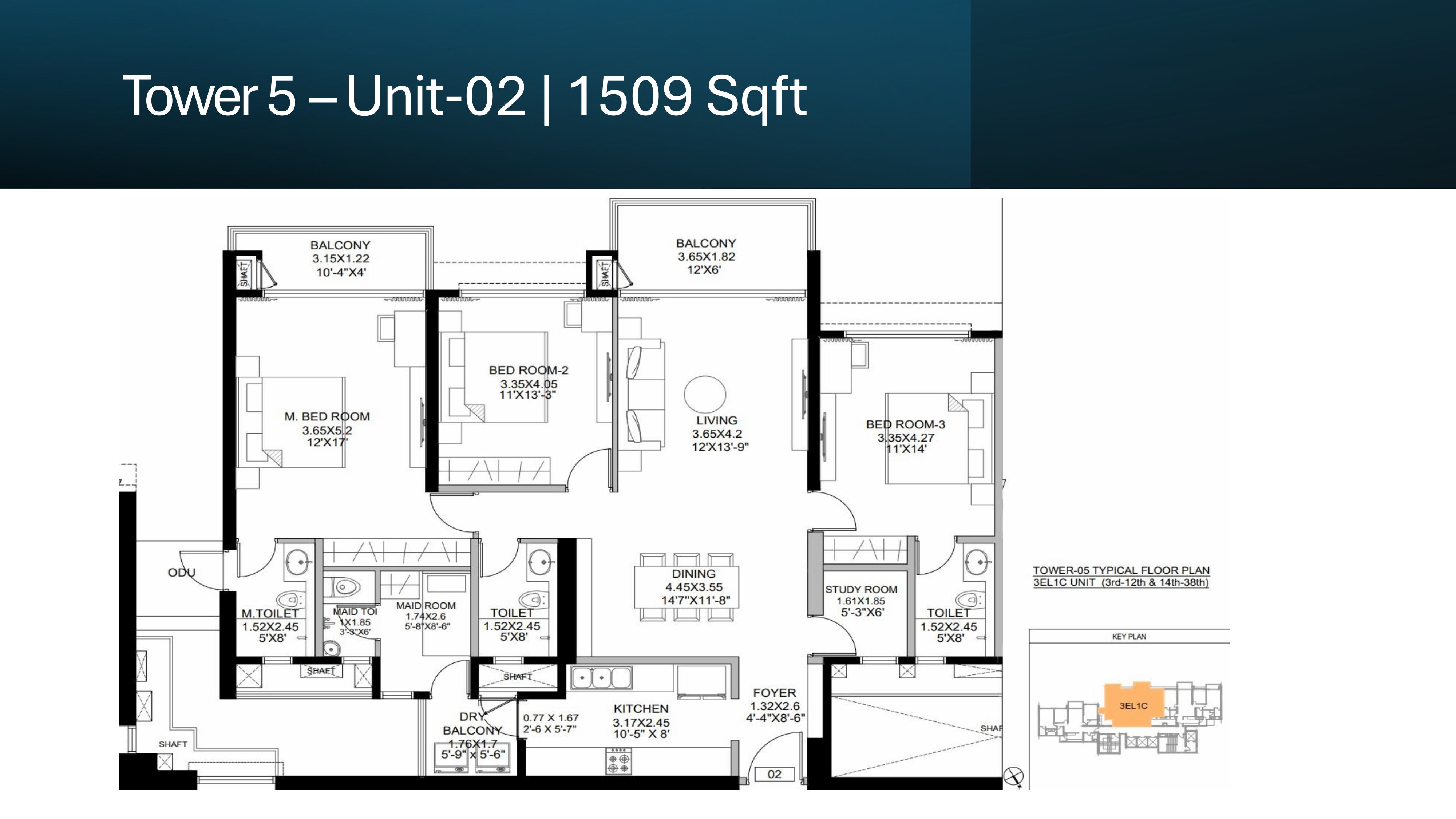 3 BHK (LUX) Floor Plan