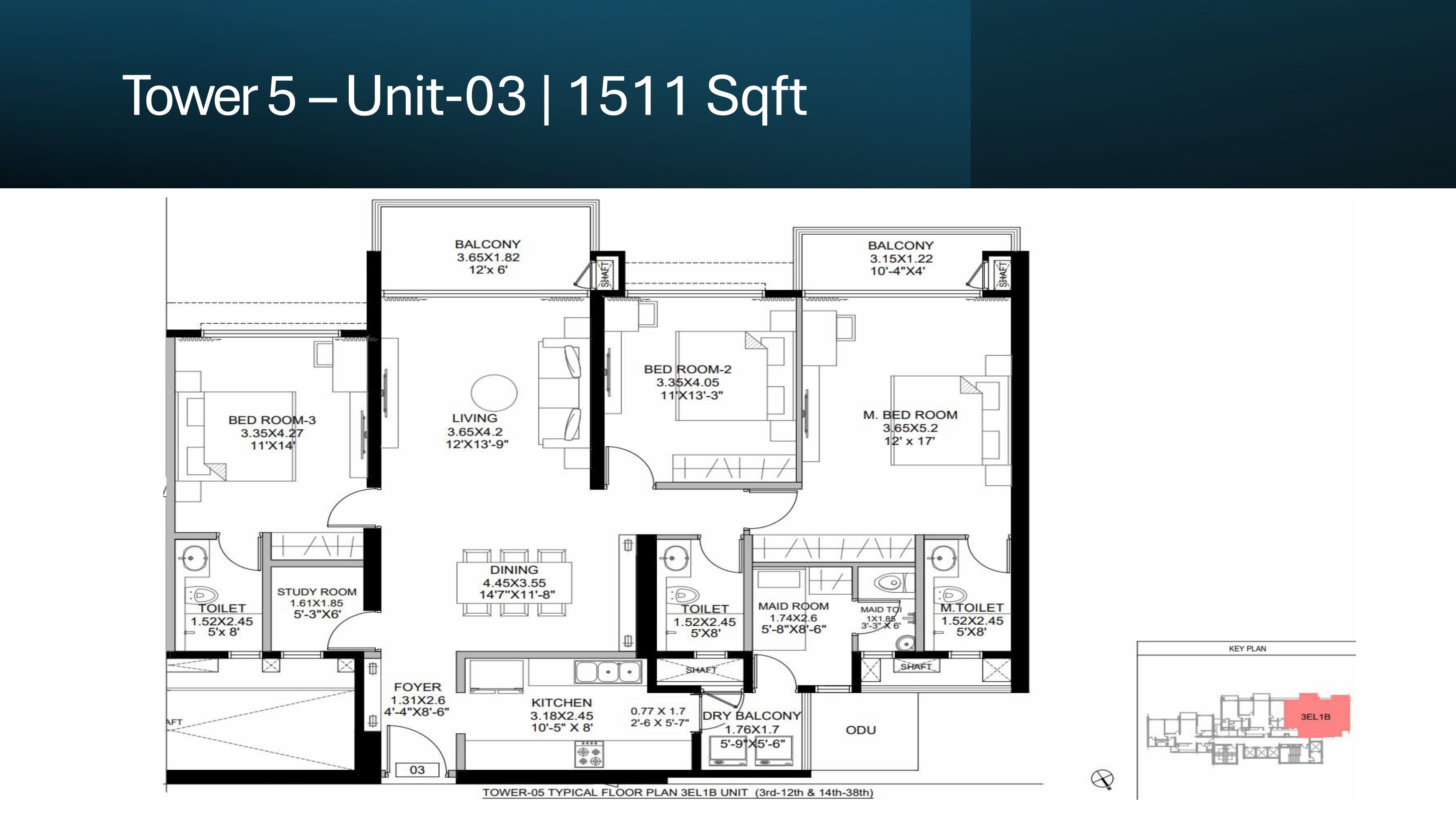 3 BHK (LUX) Floor Plan