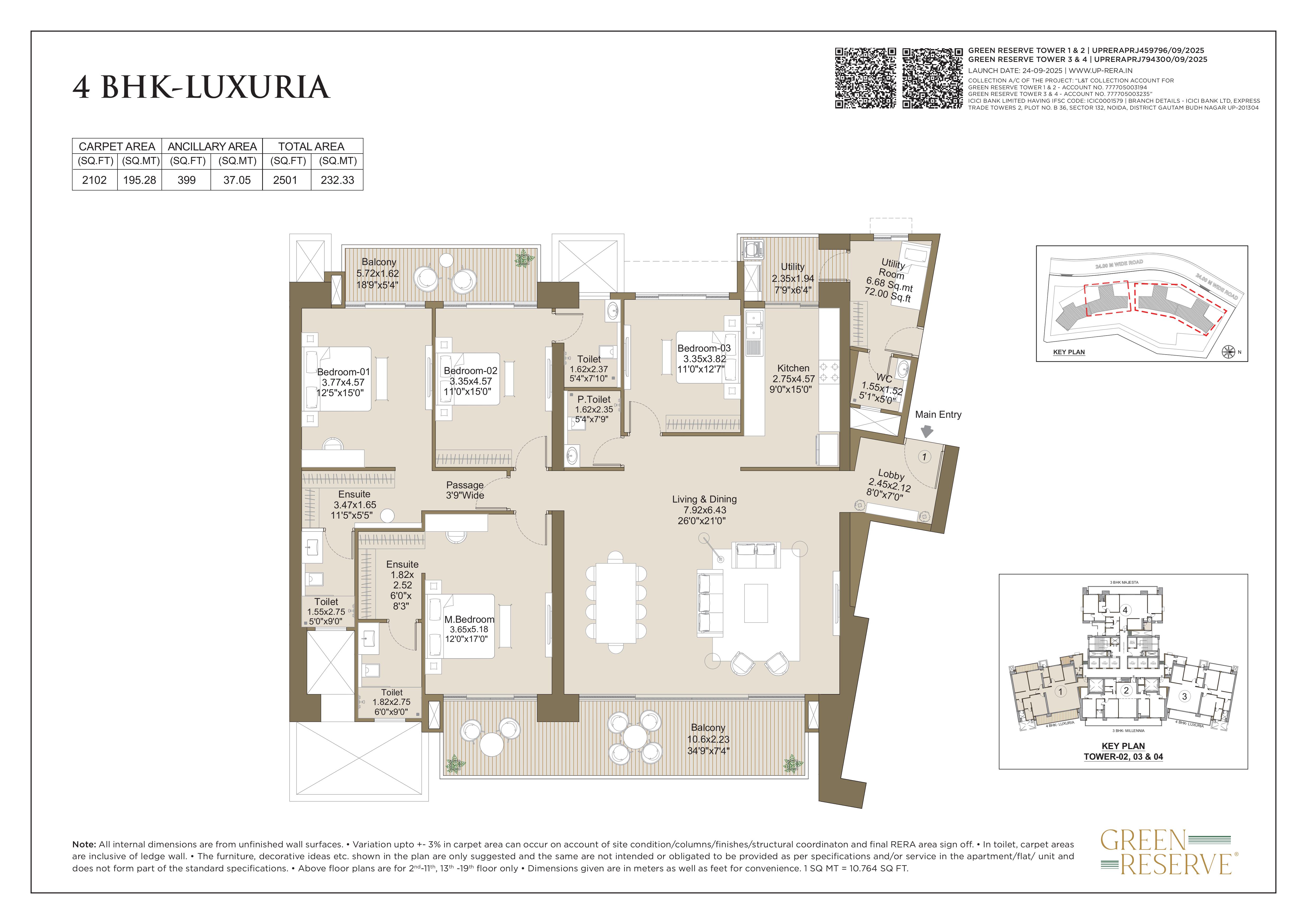 4 BHK Luxuria Floor Plan